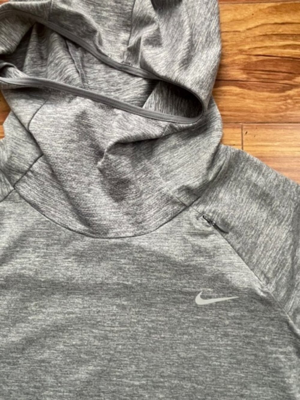 Nike Women's Dri-FIT Long Sleeve Running Hoodie Sweatshirt, Gray, Size L - Picture 3 of 7